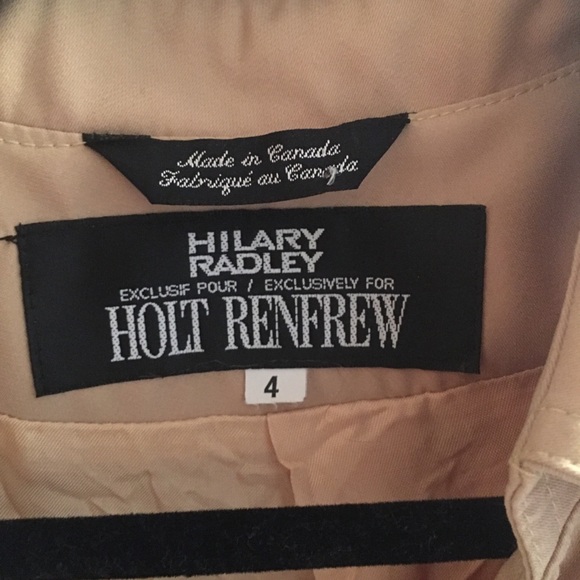 Hilary Radley for Holt Renfrew Vintage Trench.Size 4 - Picture 3 of 3
